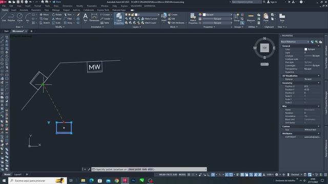 Autocad Dynamic Block - Microwave (Plan) смотреть онлайн