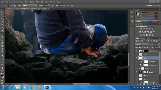 Photoshop CC Tutorial | Photo Manipulation | Color Effect | Smuge Tool смотреть онлайн