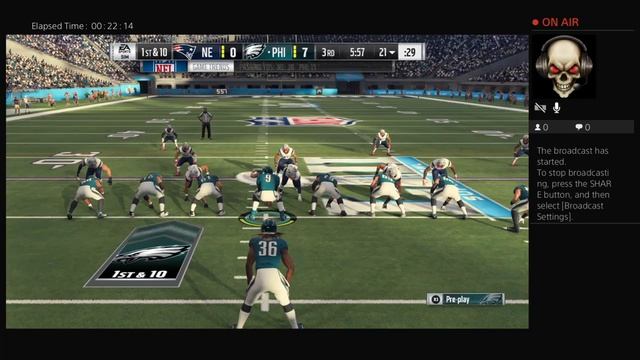 Super Bowl simulation game Patriots vs Eagles (I am Eagles) смотреть онлайн