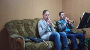 Игра на жалейках в дуэте / "Заливной частый дождичек"