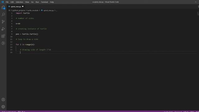 Spiral Star in Python смотреть онлайн