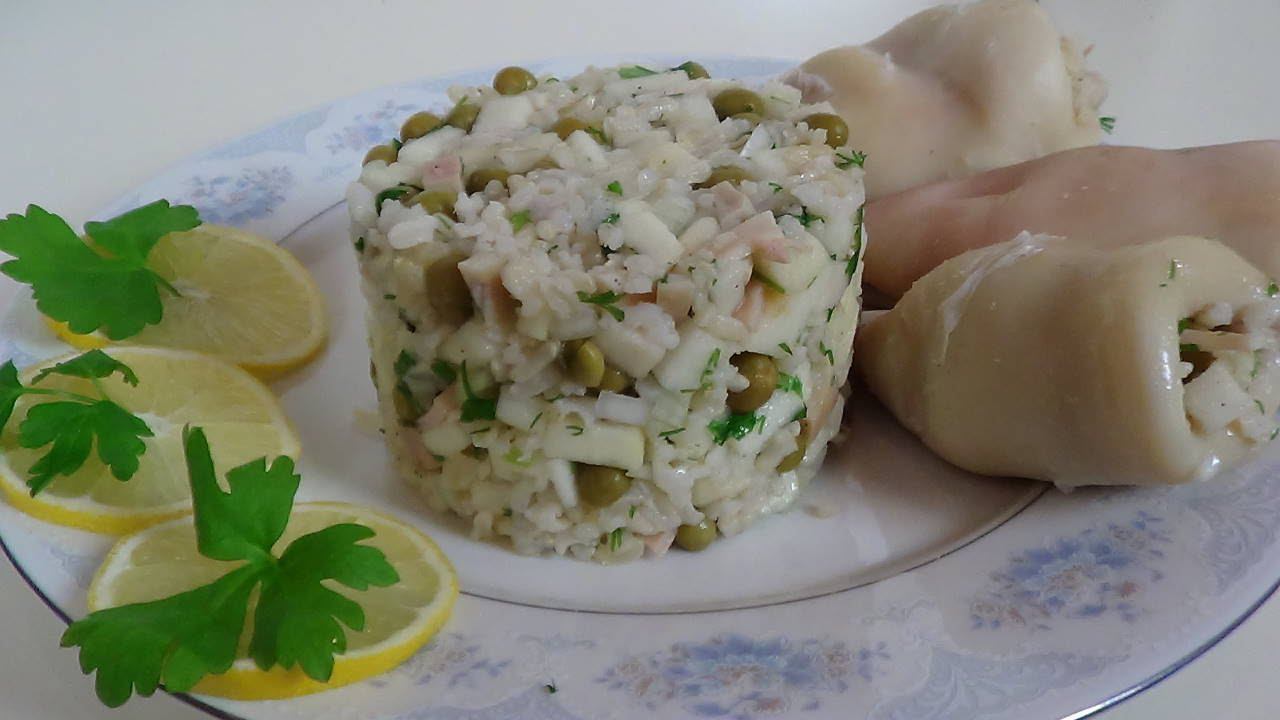 Салат с кальмарами. смотреть онлайн