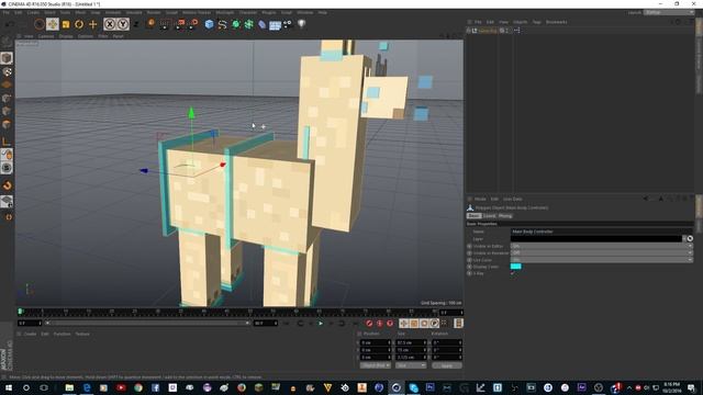 Cinema 4D Minecraft Llama Rig смотреть онлайн