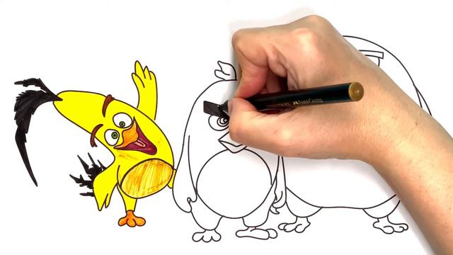 How to draw Angry Birds Chuck, Red & Bomb смотреть онлайн