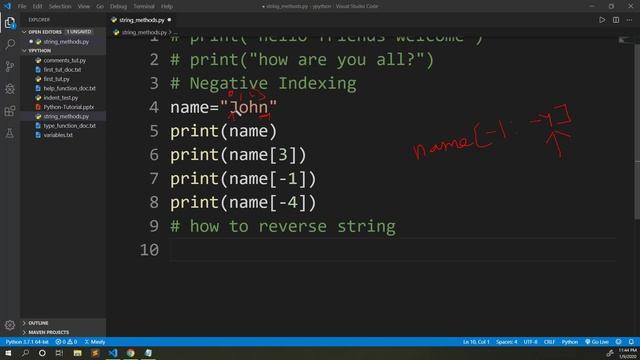 Python Negative Indexing | format() , lower() , title() ,startswith() | methods | Python Tut #21 смотреть онлайн