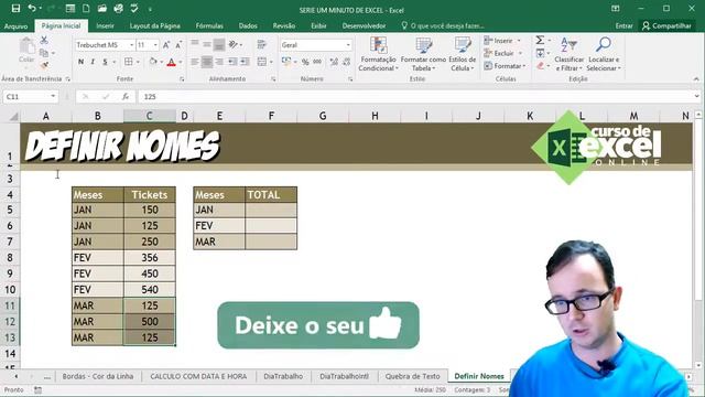 Curso de Excel Online - Definir nomes no Excel смотреть онлайн