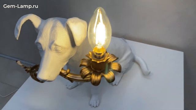 Jack Russel Lamp - Дизайнерская лампа в виде милой собачки Джек Рассел со свечкой смотреть онлайн