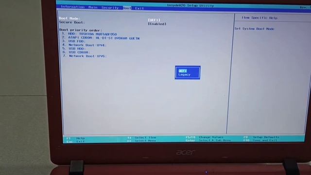 No Bootable Device Acer