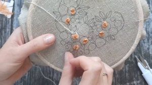 Бразильская вышивка часть 1 как вышить розу, . How to embroider a rose, brasilian embroidery part1.