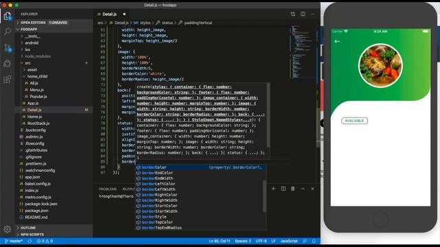 UI/UX Design Food App (Part 4 - END) | React Native Tutorial for beginner смотреть онлайн