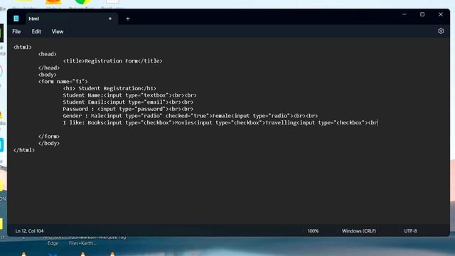 HTML FORMS(TEXTBOX,EMAIL,PASSWORD,RADIO BUTTON, CHECKBOX,TEXTAREA,SUBMIT,RESET) IN HTML || Tutorial смотреть онлайн