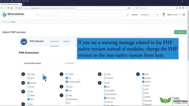 How to Enable the Mailparse Extension of PHP Using CloudLinux Selector in DirectAdmin TPC Hosting смотреть онлайн