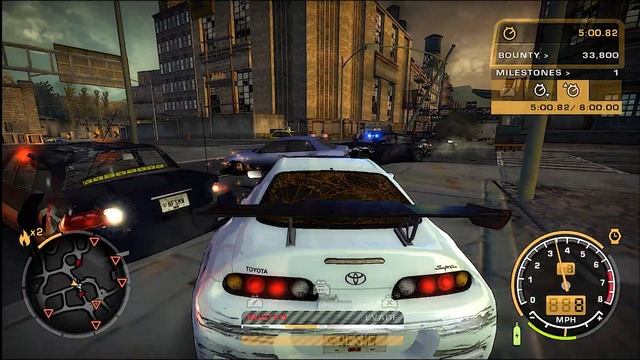 Trying to escape from Police... In Toyota Supra ! | NFS Most Wanted 2005 Remastered 4k 60FPS смотреть онлайн