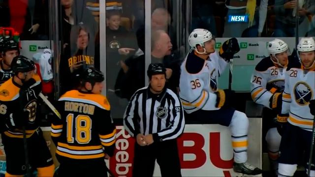 Milan Lucic Hits Ryan Miller [HD] {Dual-Feed}