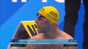 Kyle Chalmers Wins 100M freestyle World Championships 2023