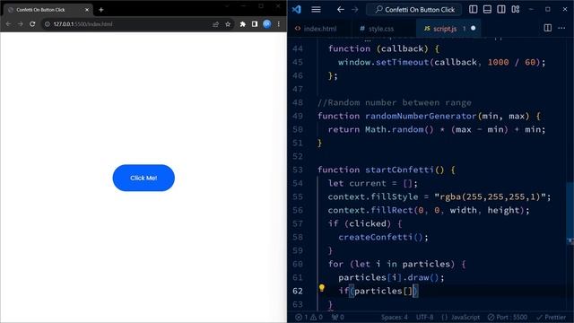 Confetti On Button Click | HTML, CSS and Javascript смотреть онлайн