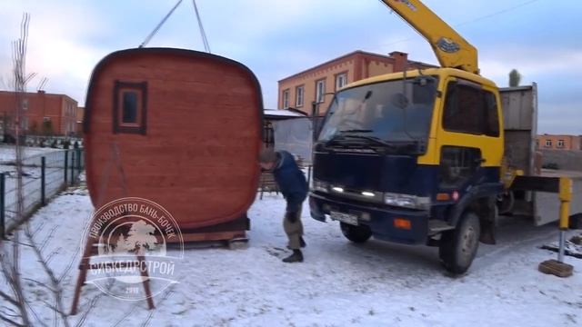 Баня-бочка из кедра в Новосибирске от Сибкедрстрой смотреть онлайн