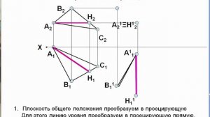 Начертательная геометрия: 14_Способ плоскопараллельного перемещения. Плоскость