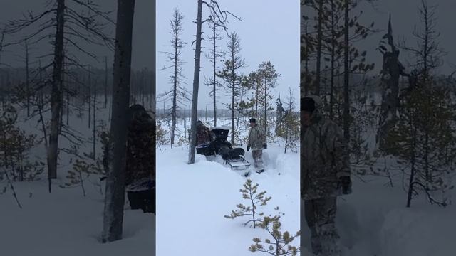 По глубокому снегу на снегоходе YAMAHA VK540