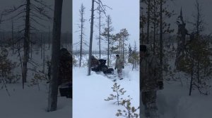 По глубокому снегу на снегоходе YAMAHA VK540