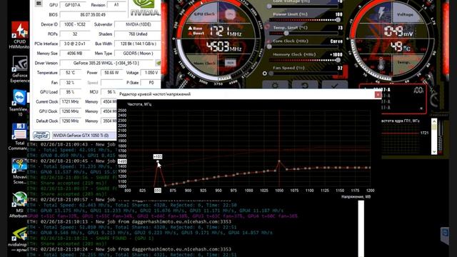 Разгон видеокарт 1050 ti 5 карт. Полный процесс.Материнская плата чипсет AMD смотреть онлайн