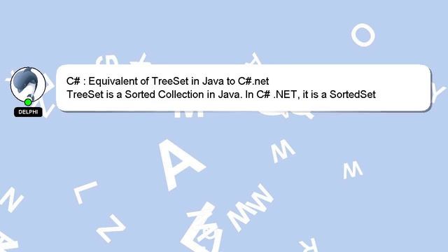C# : Equivalent of TreeSet in Java to C#.net смотреть онлайн