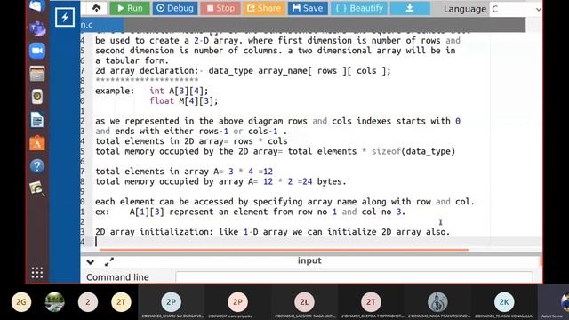 c programming by seenu sir #17 || 2D arrays || arrays in c || c by seenusir || смотреть онлайн