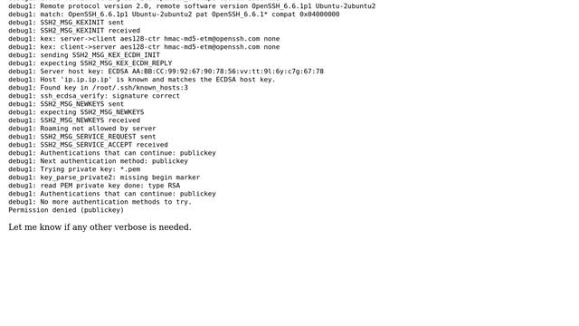 Ubuntu: Permission denied for \*.pem file смотреть онлайн