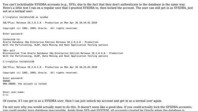 oracle admin accounts can be disabled? (2 Solutions!!) смотреть онлайн