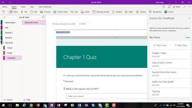 Forms in OneNote смотреть онлайн