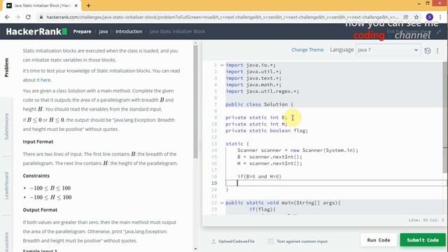 HackerRank - Java #10 - Java Static Initializer Block (My Third Star) смотреть онлайн
