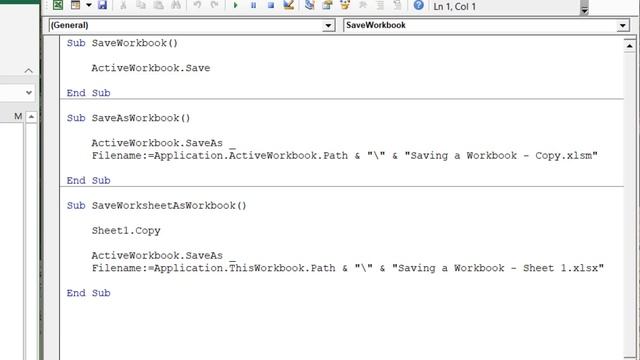 Excel VBA/Macros | Saving a Workbook смотреть онлайн