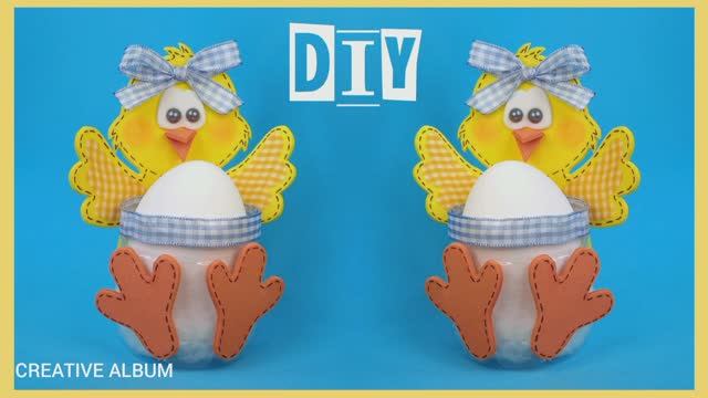 Цыплёнок - подставка для яйца. Пасхальные поделки. смотреть онлайн