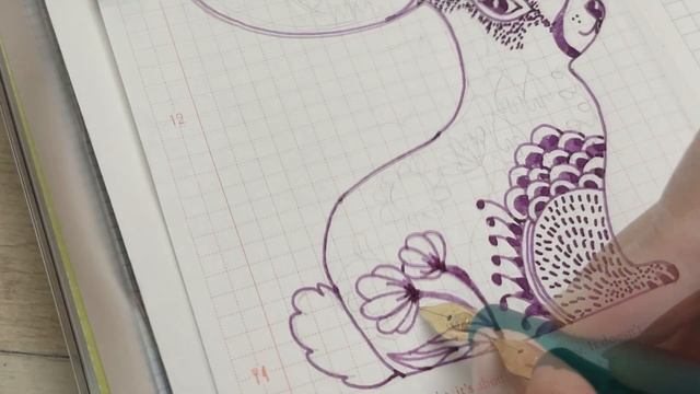 SKETCH with KAWECO IGUANA BLUE - 2023 Year of the RABBIT | Kaweco Summer Purple Ink смотреть онлайн