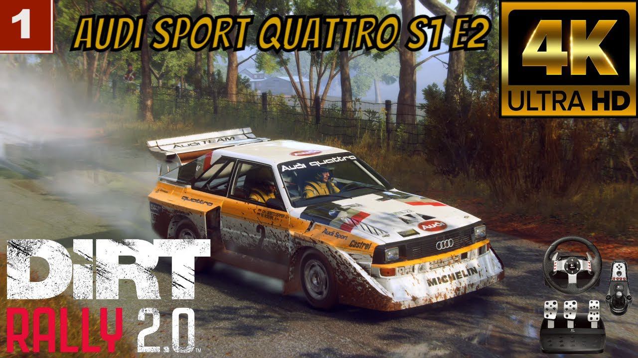 4К DiRT Rally 2.0 gameplay Audi Sport Quattro S1 E2 Logitech g27 смотреть онлайн