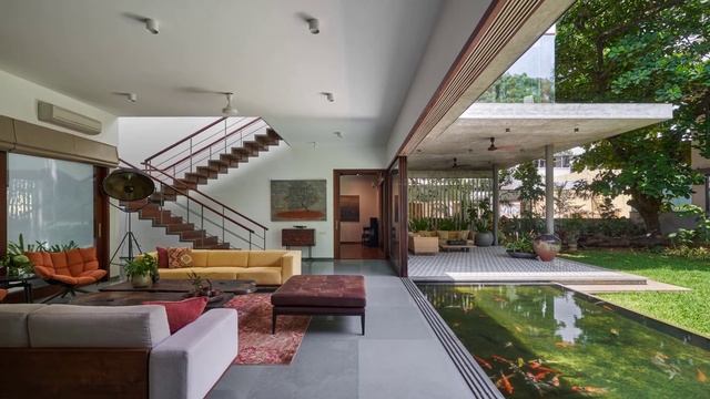 4 Bedroom House Design With Linear Koi Pond & Garden Influenced By Magnificent & Ancient Raintree смотреть онлайн