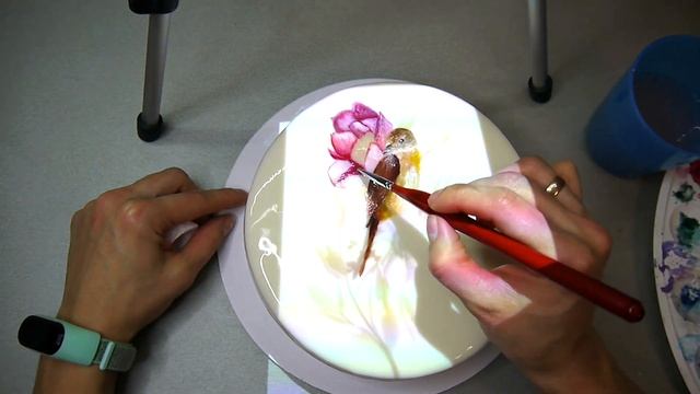 Роспись по гляссажу ☆ Рисунок на торте смотреть онлайн