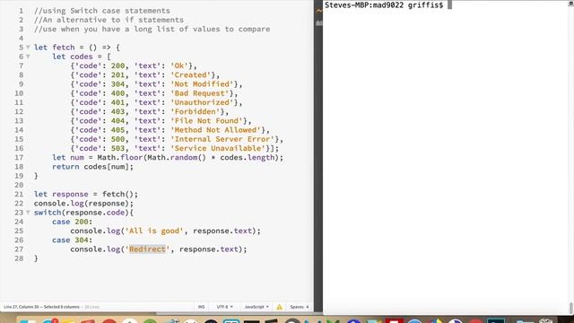 JavaScript Switch Case Statements смотреть онлайн