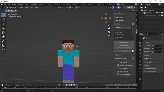 How to change steve Skin to Alex Skin in Blender смотреть онлайн