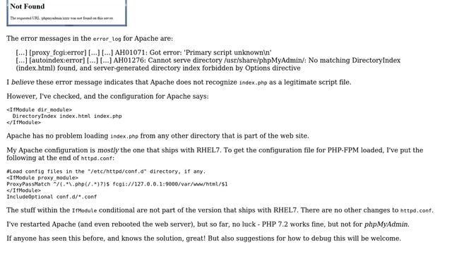 DevOps & SysAdmins: How to fix phpMyAdmin with PHP 7.2 on RHEL7? смотреть онлайн