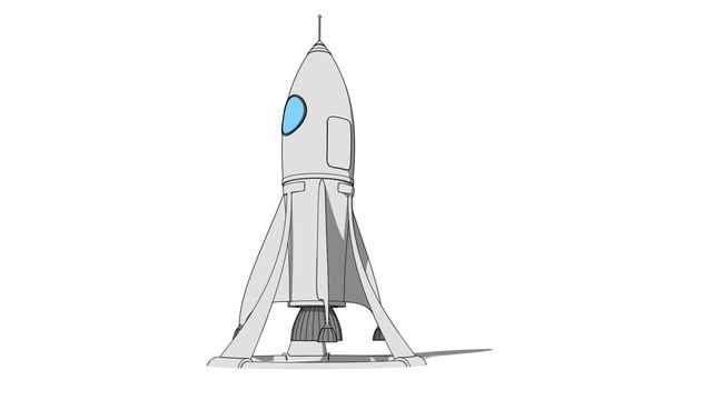 Cartoon Rocket Station - Cinema 4D Sketch and Toon 3D Model смотреть онлайн