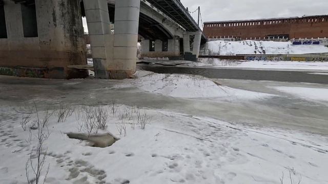 Смоленск февраль, набережная, Днепр, собор смотреть онлайн