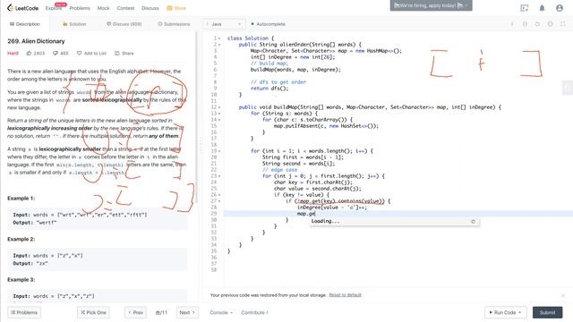 Leetcode 269 - Alien Dictionary (JAVA Solution Explained!) смотреть онлайн