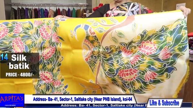 ARPITA'S WEAVER GALLERY || Epi #73 || SILK AND TASSAR BATIK || смотреть онлайн