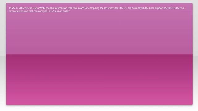 How to compile Less/Sass files in Visual Studio 2017+ смотреть онлайн
