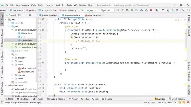 Recycler View Part 3 - How to filter a RecyclerView with a SearchView ? смотреть онлайн