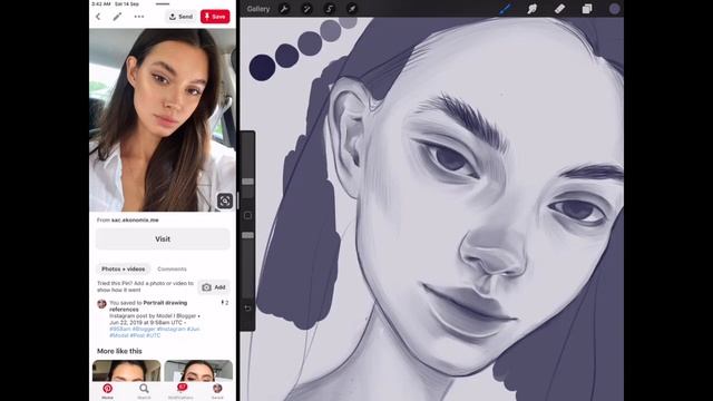 How to color your sketch in Procreate tutorial by Haze Long смотреть онлайн