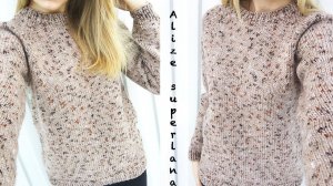 Мини МК | Простой свитер регланом снизу | Вязание спицами | + Обзор Alize SuperLana Midi Mosaic