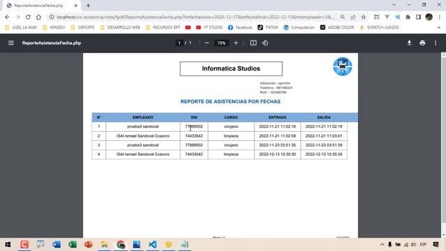 45.- Reporte de Asistencias por Fechas parte2 - Sistema de Asistencias con PHP y MYSQL смотреть онлайн