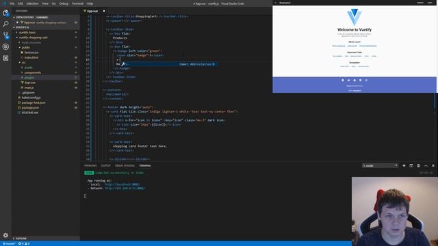 Vuetify shopping cart - Setup basket notification count - npm install vue vuetify ui framework смотреть онлайн